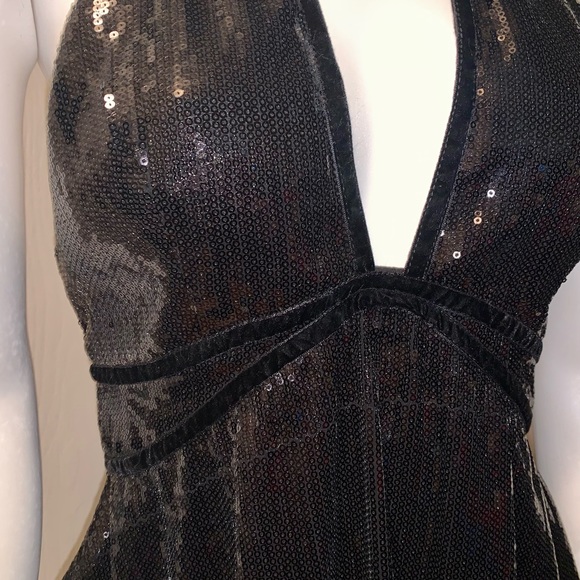 FREE PEOPLE BLACK FILM NOIR SEQUIN DRESS - Picture 7 of 14